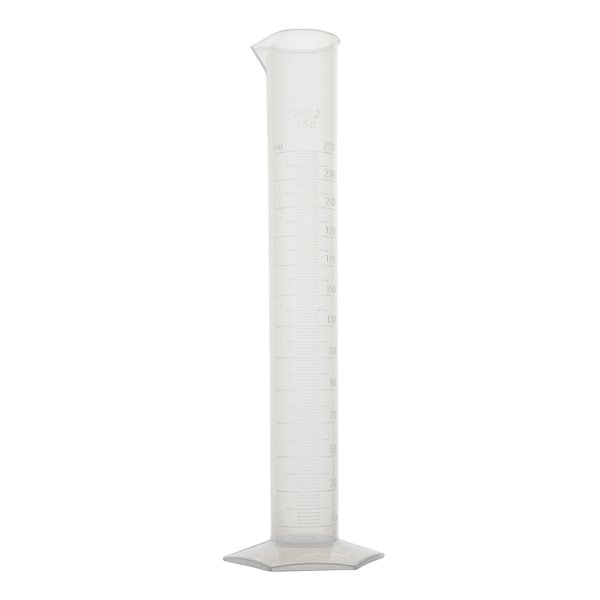 Éprouvette en polypropylene avec base hexagonale, marque Glassco.