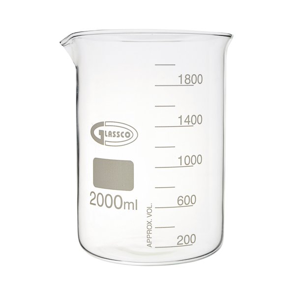 Bécher en verre boro 3.3 forme basse, marque Glassco