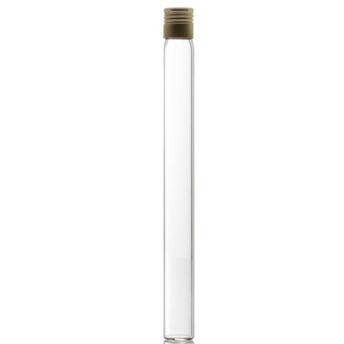 Tube en verre a vis avec bouchon en aluminium autoclavable 25ml.